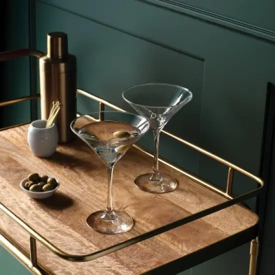 4pk Entertaining Martini Cocktail Glass Set - Threshold&trade;: Clear Glass, Dishwasher-Safe, 8oz Capacity, Set of 4 image {1}