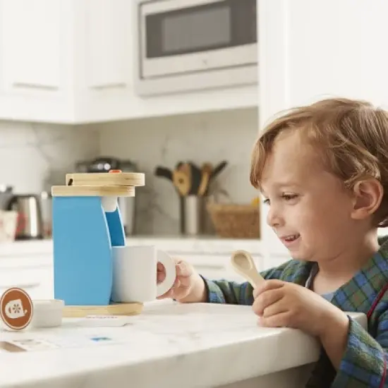 Melissa & Doug 11-Piece Brew and Serve Wooden Coffee Maker Set - Play Kitchen Accessories image {2}