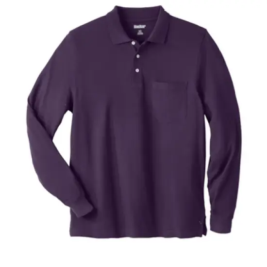 KingSize Men's Big & Tall Long-Sleeve Shrink-Less&trade; Piqu&eacute; Polo image {13}