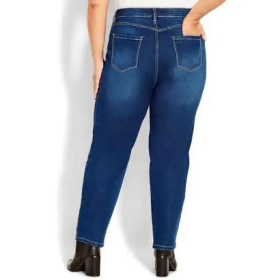 Women's Plus Size Butter Denim Straight Leg Jean Mid Wash - tall | AVENUE image {2}
