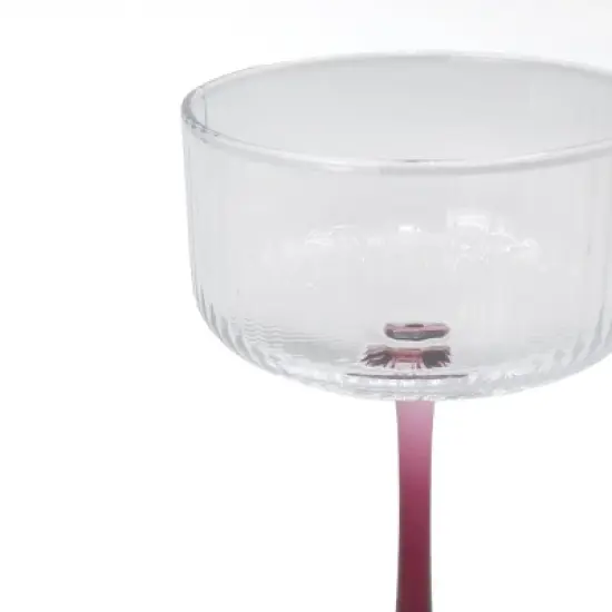 8.2 fl oz Ribbed Coupe Glasses Maroon - Bullseye's Playground&trade; image {2}