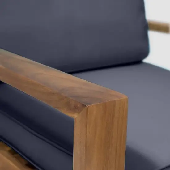 Santa Ana 4pc Acacia Wood Chat Set - Teak/Dark Gray - Christopher Knight Home image {4}