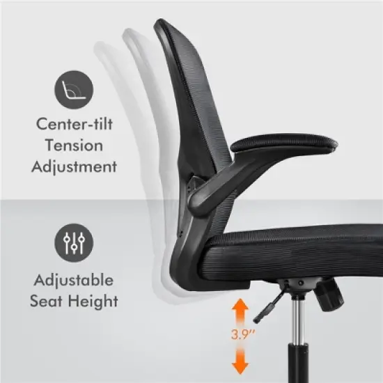 Yaheetech Adjustable Office Chair Swivel Mesh Computer Chair with Armrests image {4}