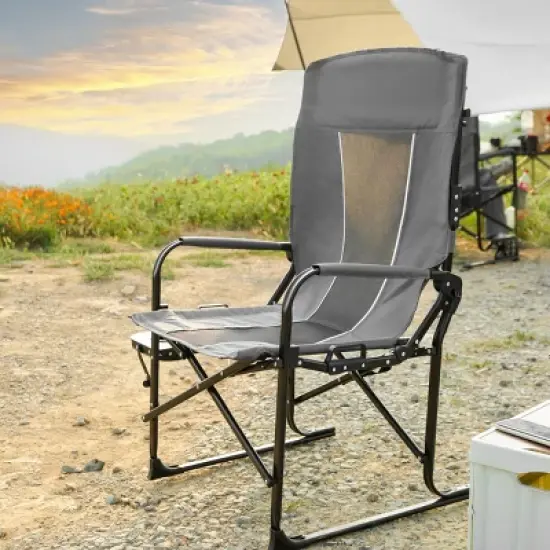 1 Piece Heavy Duty Camping Directors Chair,Oversized Portable Folding Chair with Side Pocket,Portable Camping Chair for Beach,Fishing-Coolbibila image {8}