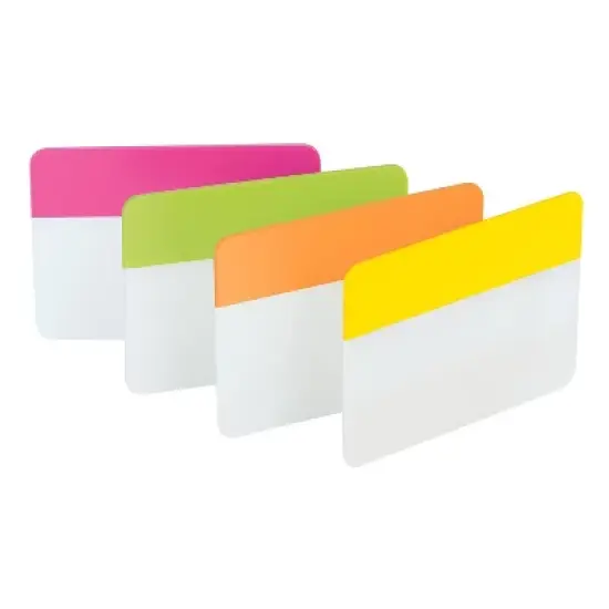Post-it File Tabs 2 x 1 1/2 Solid Flat Assorted Bright 24/Pack 686PLOY image {4}