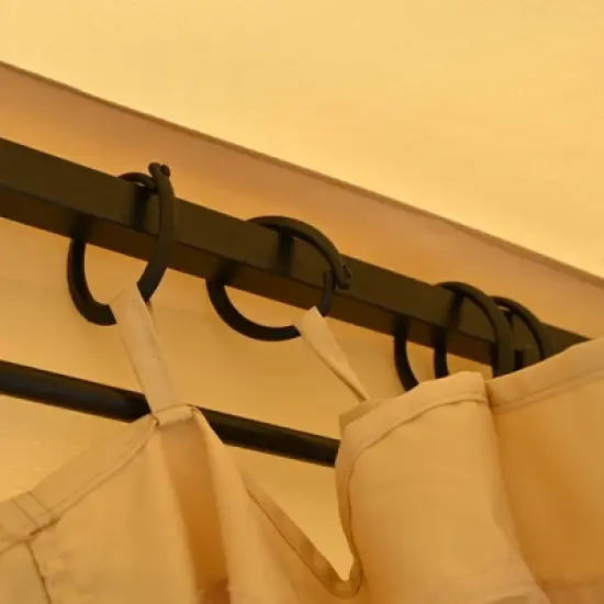 Whisen 10x12 Outdoor Gazebo Tent with Double Roofs, Patio Gazebo with Mosquito Netting and Privacy Screens image {8}