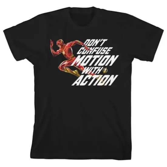 DC Comic Flash Don't Confuse Motion With Action Black TShirt Toddler Boy to Youth Boy image {5}