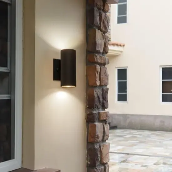 LLHZSY 2-Light 7" Modern Industrial LED Outdoor Wall Light Fixture-Black-3000K Warm Light image {1}