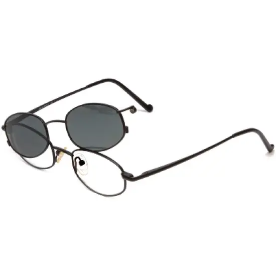 Calabria Magnetic Clip On #210 Unisex Oval Bi-Focal Reading Polarized Sunglasses in Matte Black/Grey +3.00-(Lens Width: 48mm|Temple Length: 140mm) image {1}