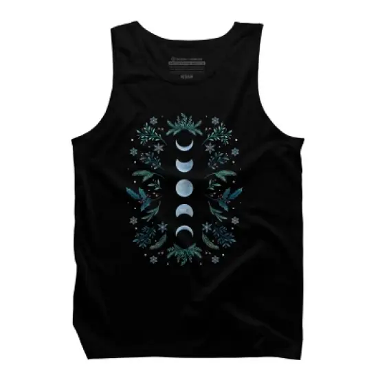 Men's Design By Humans Moonlight Garden - Teal Snow By EpisodicDrawing Tank Top image {4}