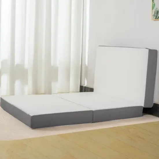 Continental Sleep 5" Portable Tri Folding Gel Memory Foam Mattress | Breathable Mesh Sides with Ultra Soft, Removable and Washable Cover, image {1}