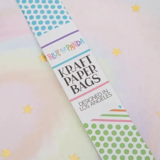 Blue Panda 24 Pack Pastel Tie Dye Medium Paper Gift Bags with Handles for Boutique, Small Business, Birthday Party Favors, 10x8x4 In image {4}