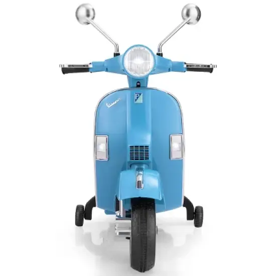 Kids Vespa Scooter 6V Rechargeable Ride on Motorcycle w/Training Wheels image {1}