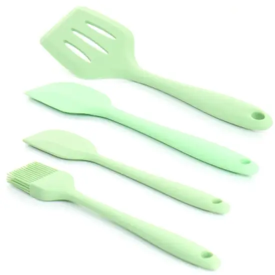 MegaChef Mint Green Silicone Cooking Utensils, Set of 12 image {3}