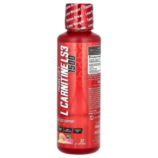 Isatori L-Carnitine LS3 1500, Pink Lemonade, 1,500 mg, 16 fl oz (480 ml) image {2}