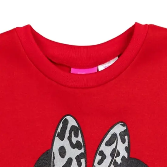 Disney Minnie Mouse Baby Girls Pullover Fleece Sweatshirt and Leggings Outfit Set Infant image {5}