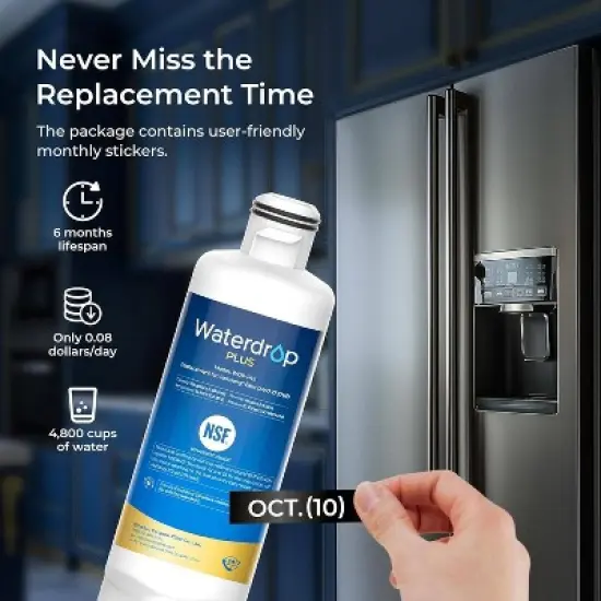 Waterdrop 4pk Plus DA97-17376B Replacement for Samsung HAF-QIN/EXP Refrigerator Water Filter image {6}