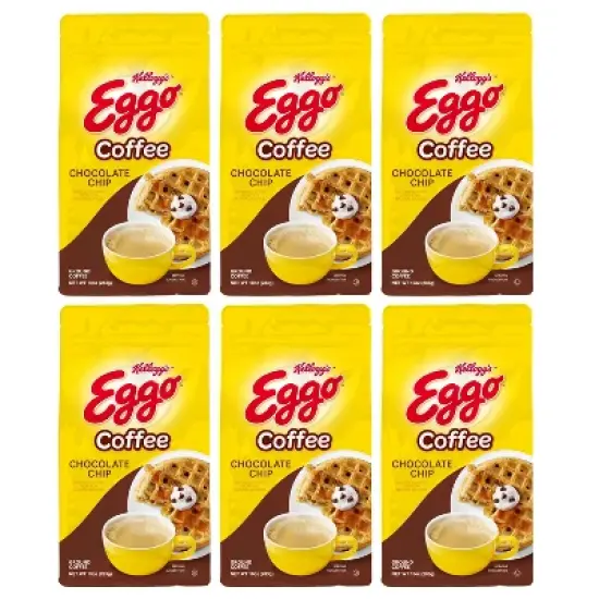 Eggo Chocolate Chip Flavored Ground Coffee, Fair Trade Cert. 10 Oz Bag, 6 pack image {3}