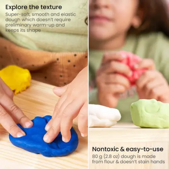 Arteza Kids Play Dough in tubs, Regular and Pastel Colors - 12 Pack image {2}