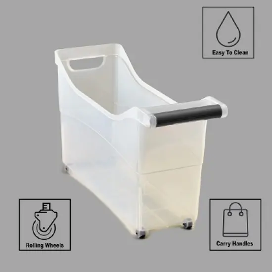 The Lakeside Collection Rolling Storage Bin with Wheels on the Bottom image {4}