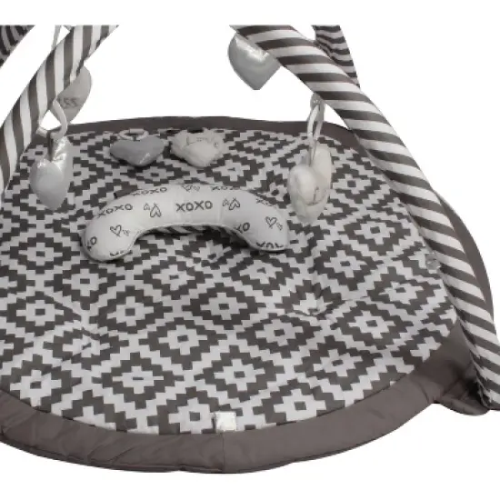 Bacati - Baby Activity Gyms & Playmats (Aztec Love Grey/Silver) image {2}
