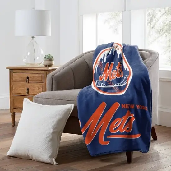 MLB New York Mets 50 x 60 Raschel Throw Blanket image {1}