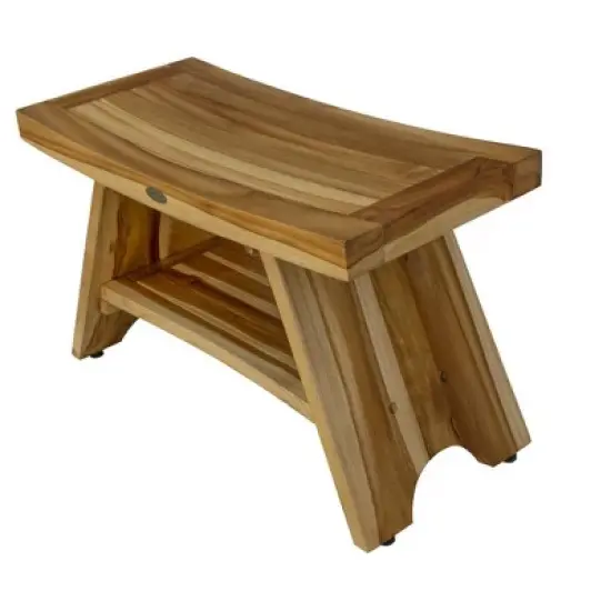 EcoDecors&reg; Serenity&reg; 30" Teak Wood Shower Bench with Shelf in EarthyTeak Finish image {4}