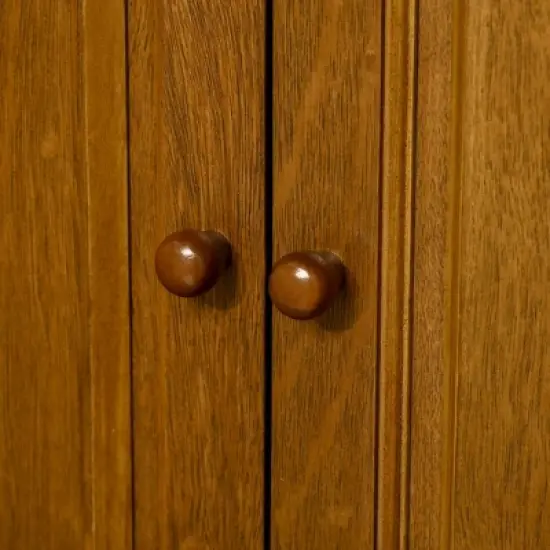 HOMCOM Modern Kitchen Island on Wheels, Rolling Serving Cart with Drawer, Storage Cabinet, and 2 Towel Racks for Dining Room, Brown image {5}