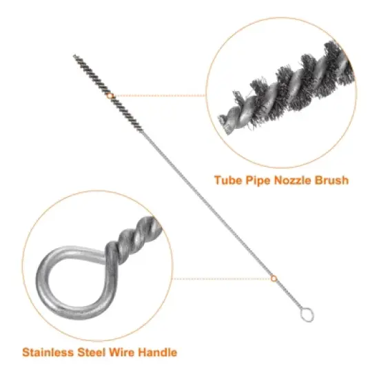 Unique Bargains Nylon Fan-shaped Stainless Steel Wire Handle Cleaning Brush 4 Pcs image {3}