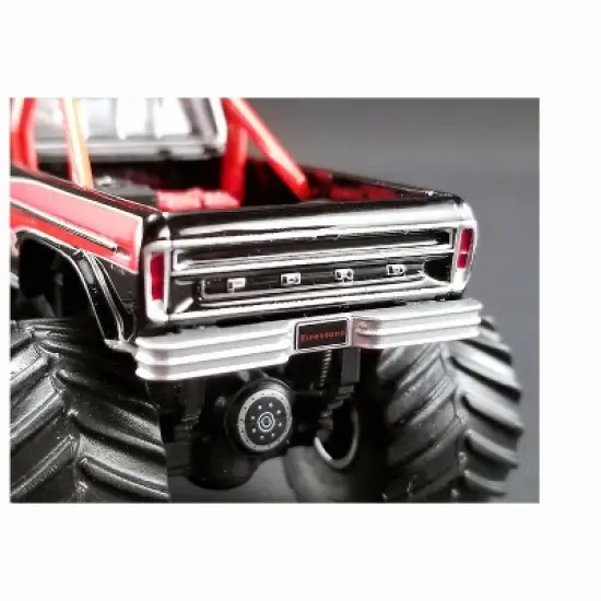 1974 Ford F-250 Monster Truck "Firestone" Black and Red "ACME Exclusive" 1/64 Diecast Model Car by Greenlight for ACME image {2}
