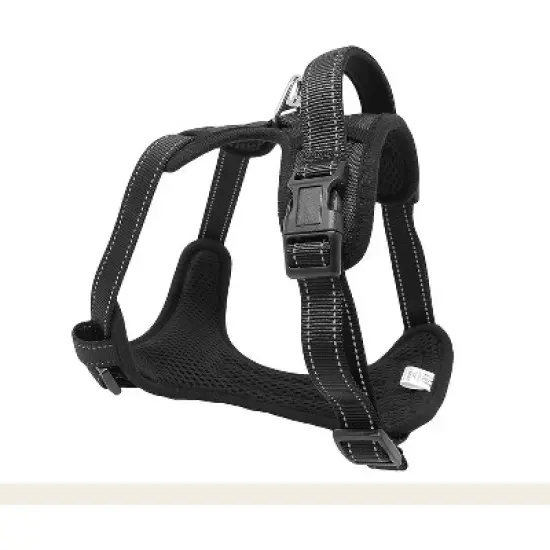 Happilax Adjustable Reflective and Soft Padded Dog Harness, Large, Black image {1}