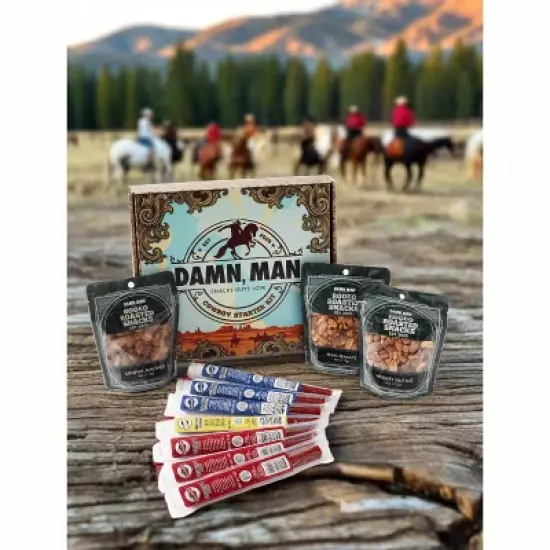 DMSnacks Cowboy Starter Kit Snack Gift Box : BBQ Nuts & Premium Beef Sticks for Tailgating, Grilling, Snacking & Gifting image {6}