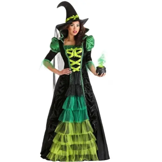 HalloweenCostumes.com Women's Enchanted Green Witch Halloween Costume | Adult Witch Costumes image {6}