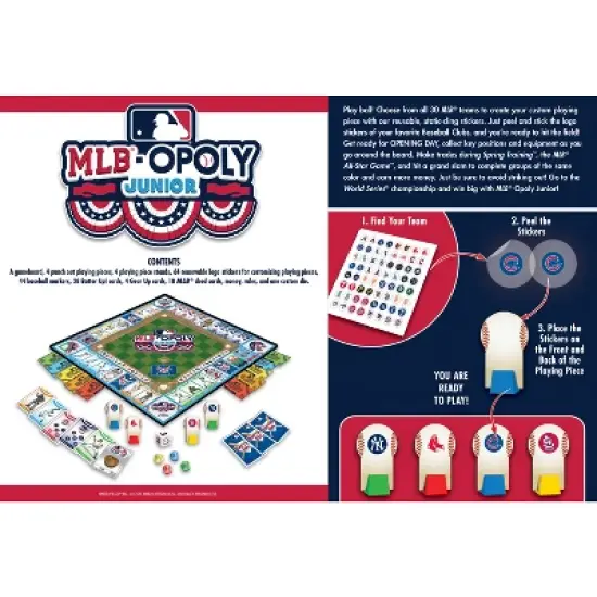 MasterPieces Opoly Kids & Family Board Games - MLB League Opoly Junior image {3}