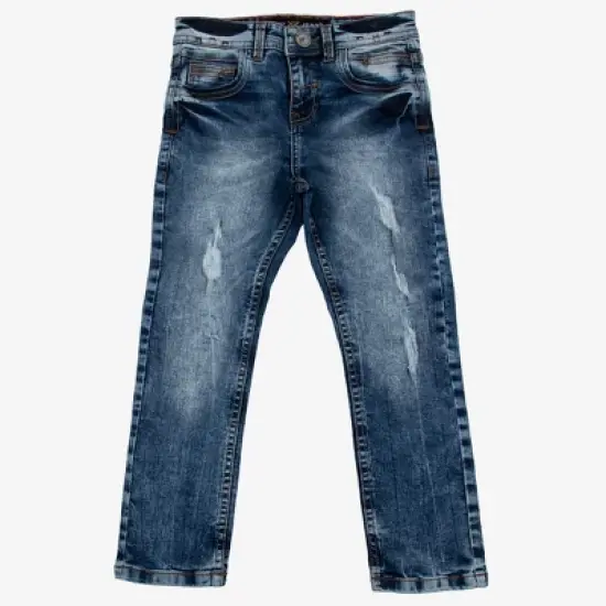 X RAY Little Boy's Ripped and Repaired Stretch Jeans image {4}