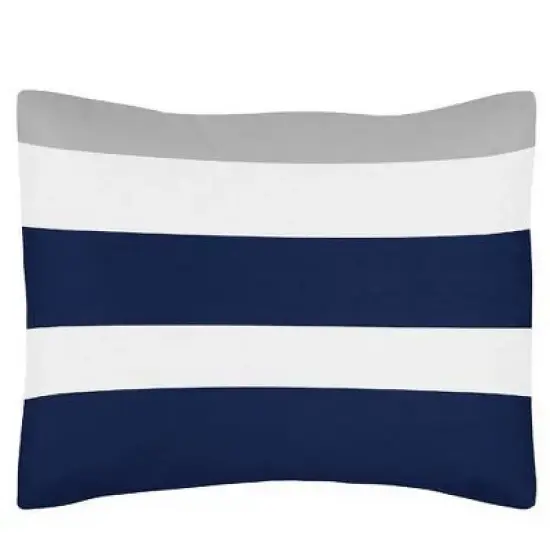 Navy & Gray Stripe Bedding Set (Toddler) - Sweet Jojo Designs image {1}