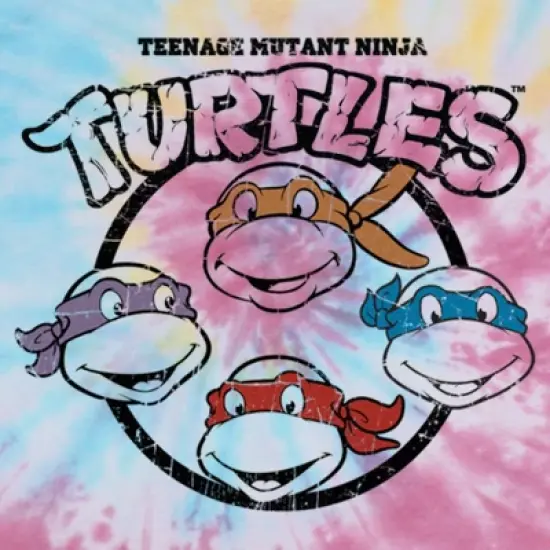 Junior's Teenage Mutant Ninja Turtles Distressed Turtles Logo T-Shirt image {1}