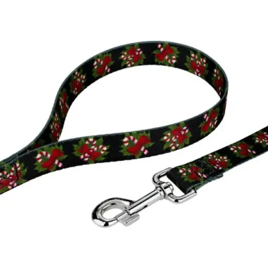 Country Brook Petz Deluxe Black Candy Cane Dog Collar and Leash image {6}