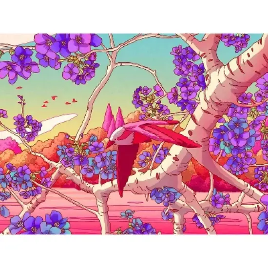 de.bored Neon Meadow 3 of 3 Panorama Puzzle - 500pc image {4}