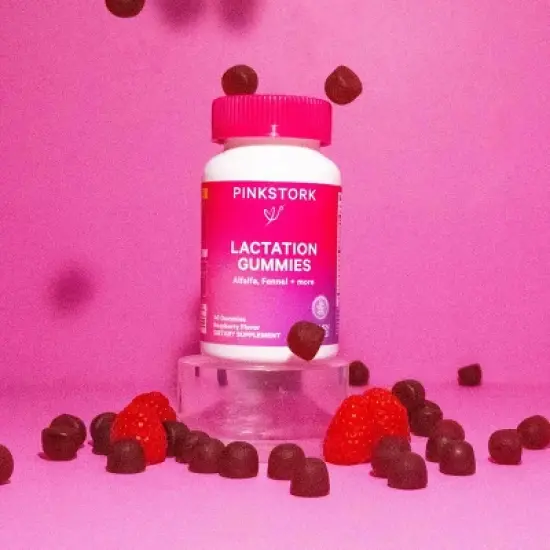 Pink Stork Lactation Dietary Supplement Gummies Raspberry - 40ct image {3}