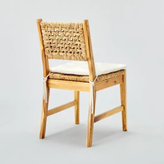 2pk Temescal Valley Wood and Woven Dining Chairs with Cushion Cream - Threshold&trade; designed with Studio McGee image {3}