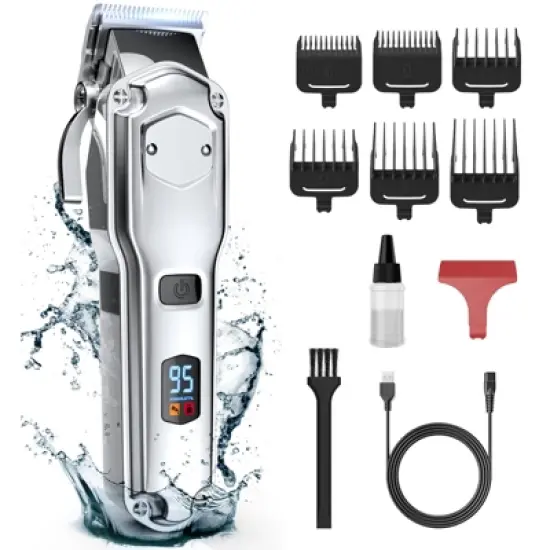 Oneisall RFC-676 Cordless Dog Clippers - Low Noise, Waterproof, for Thick Coats w/ Stainless Steel Blade image {11}