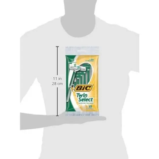 BIC Twin Select, Sensitive Skin, Disposable Shaver for Men, 10-Count image {4}