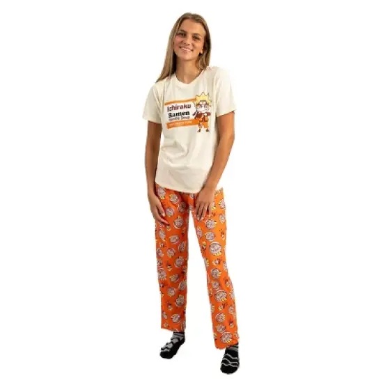 Naruto Ichiraku Ramen Adult Juniors Sleepwear Set with Short Sleeve Tee and Sleep Pants image {5}