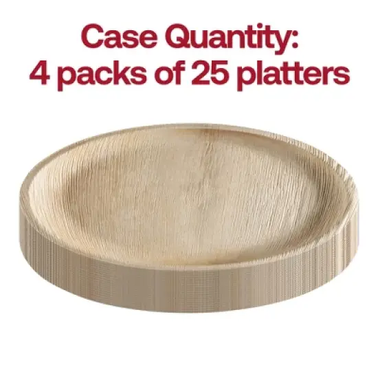 Smarty Had A Party 12" Palm Leaf Eco Friendly Platters - 100 pcs image {3}