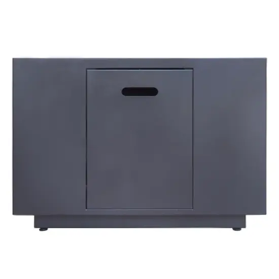 33-Inch Square Outdoor Iron Fire Pit With Built-In Propane Tank Storage - 50,000 BTU, Dark Grey image {10}