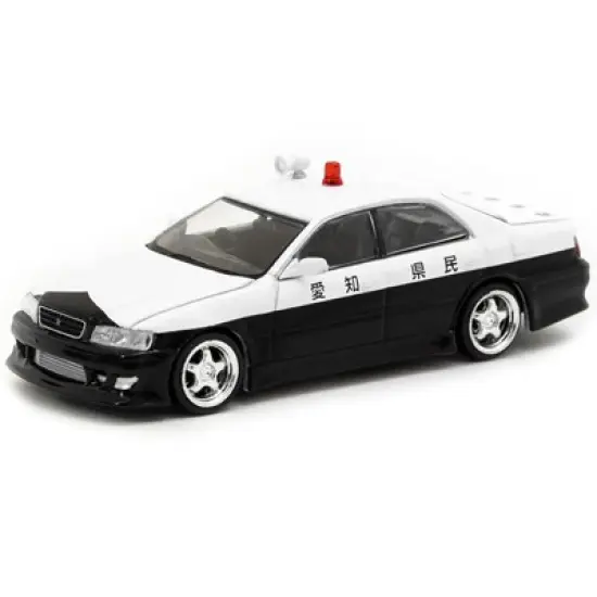 Toyota Vertex Chaser JZX100 RHD Japanese Police Black and White "Global64" Series 1/64 Diecast Model Car by Tarmac Works image {1}