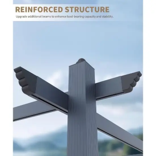 Acekool Aluminum Pergola with Retractable Canopy, Modern Outdoor Sun Shade Shelter image {2}