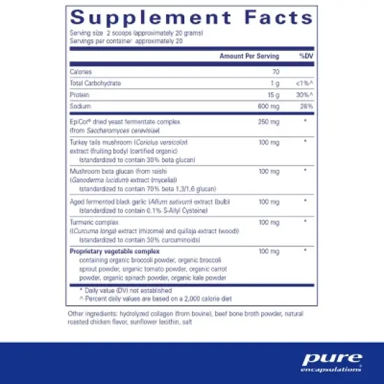 Pure Encapsulations PureDefense Collagen w/ Bone Broth - with Mushroom, Aged Garlic, and Enhanced Bioavailability Curcumin Extracts - 14.1 Ounces image {1}