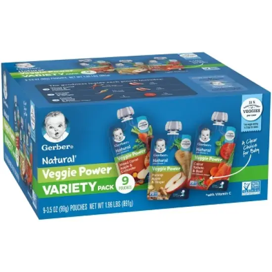Gerber Veggie Power Variety Baby Snacks -  9pk/31.5oz image {1}